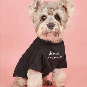 Small Dog Or Cat Pet Tee T-Shirt Best Friends Black Clothing